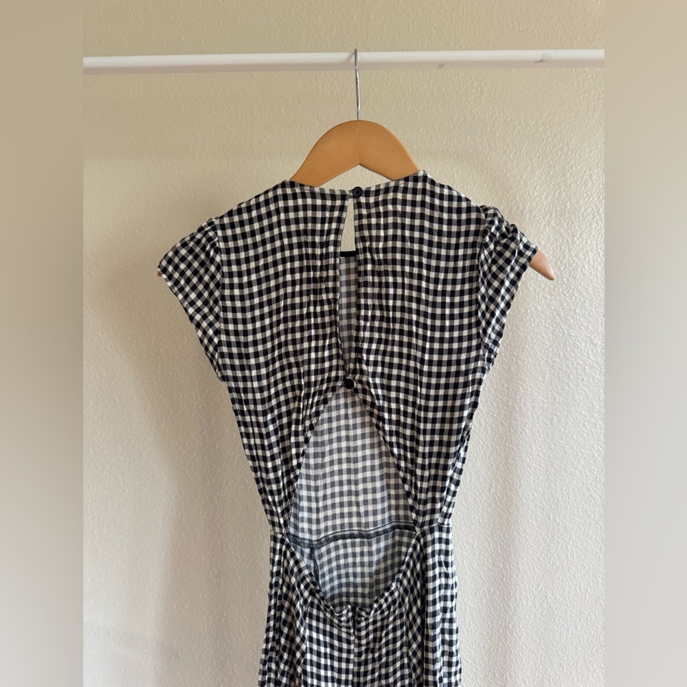 Reformation Black and White Gingham Midi Dress size 0 xs - Picture 7 of 10